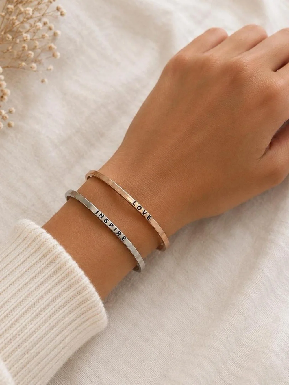 Love & Inspire Mixed Metal Cuff Bracelet Set